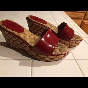 Slip on red pepper wedges